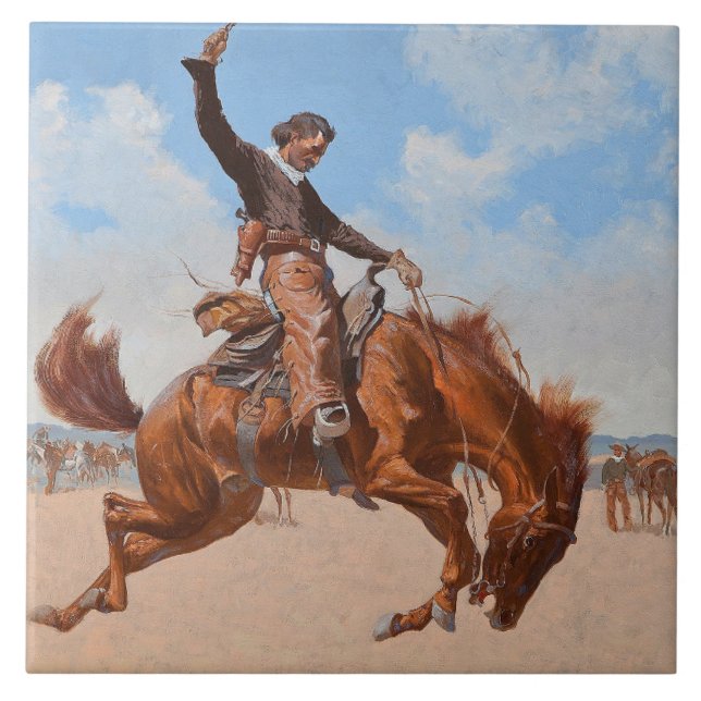 Bronco Buster (por Frederic Remington) (Frente)