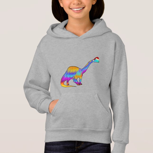 Brontossauro de Natal Divertido Dinossauro Colorid (Frente)