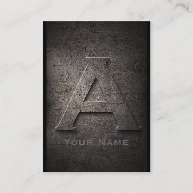 Bronze De Metal Monograma A Cartão de visita (Frente)