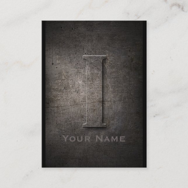 Bronze de metal monograma I Cartão de visita (Frente)