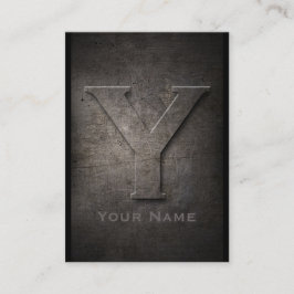 Bronze de metal monograma Y Cartão de visita
