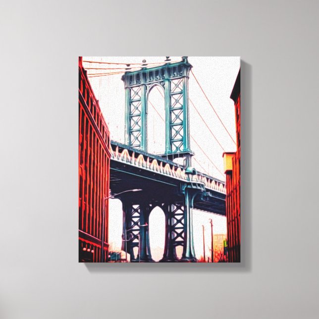 Brooklyn Bridge New York Stretch Canvas Print (Frente)