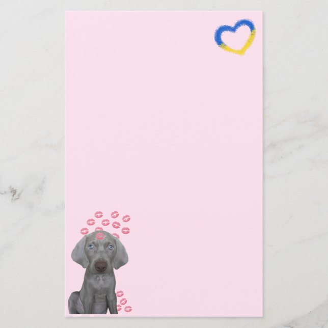 Brooklyn The Dog's Kisses 5,5 x 8,5 Stationery (Frente)