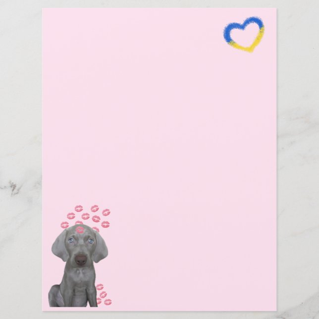 Brooklyn The Dog's Kisses 8,5 x 11 Stationery (Frente)