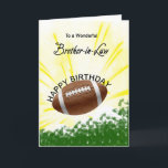 Brother no Cartão de Aniversário de Futebol<br><div class="desc">Dê ao seu cunhado amante do futebol um cartão de futebol com um tema de futebol explosivo! Um futebol com as palavras "A um maravilhoso cunhado".</div>
