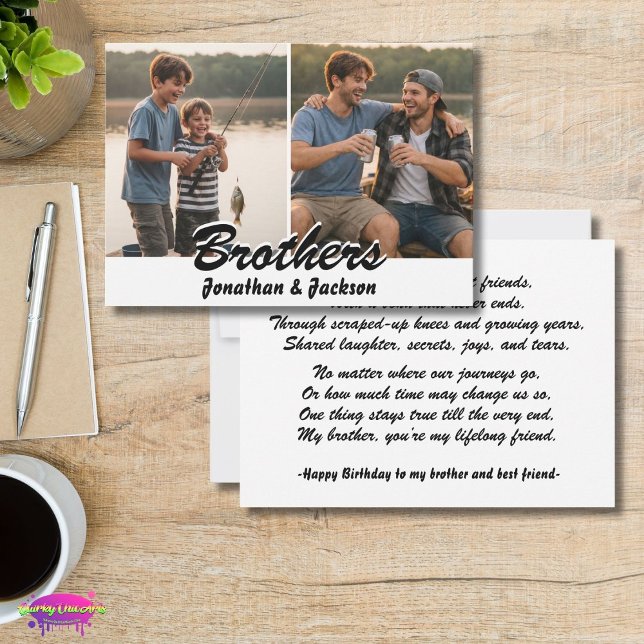 Brothers Best Friends card with Photo and Poem  (Criador carregado)