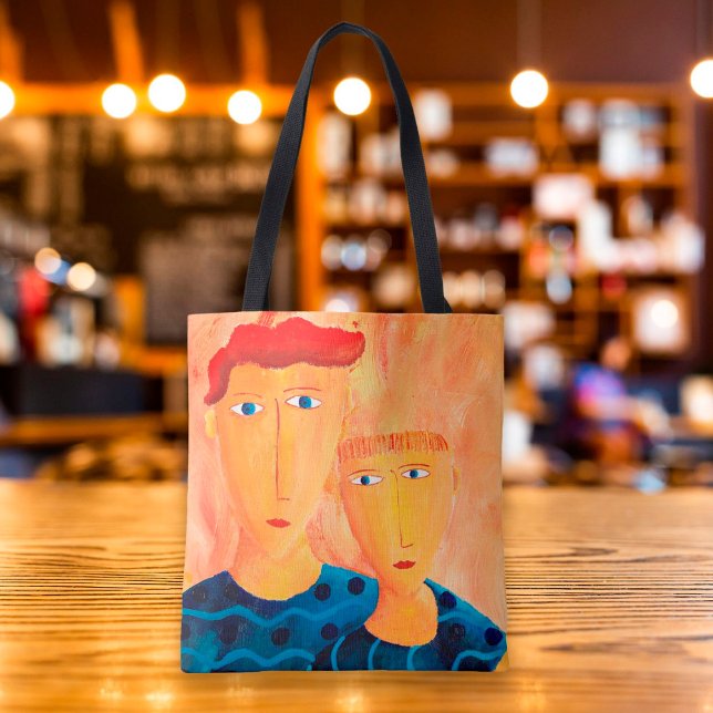 Brothers Contemporary Painting Art Tote Bag (Criador carregado)