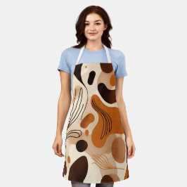 Brown Abstract Organic Shapes Print All-Over Print
