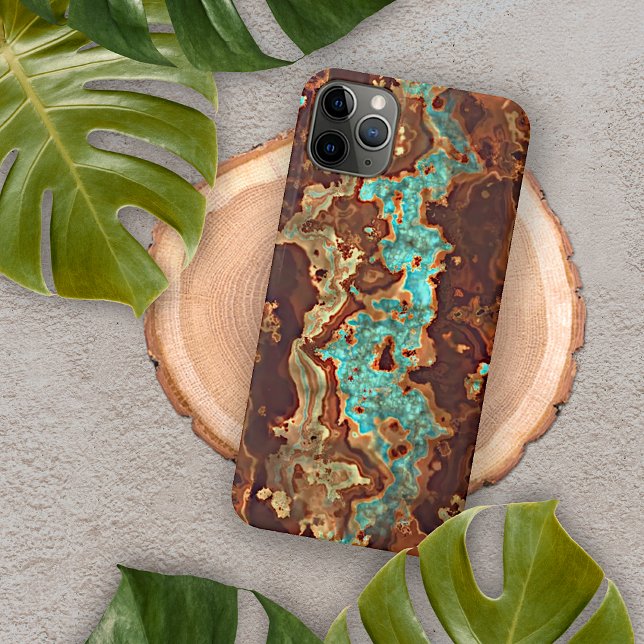 Brown Aqua Turquoise Green Geode Art (Criador carregado)