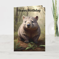 Brown Australian Wombat, Cartão de Aniversário