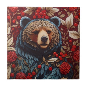 Brown Bear Red Berries William Morris Inspirou