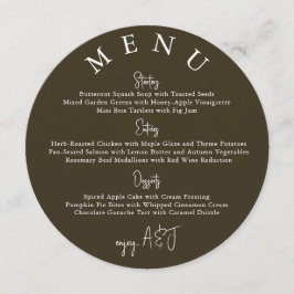 Brown Circle Modern Simple Wedding Menu