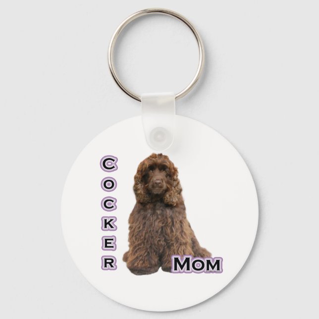 Brown Cocker Spaniel Mãe 4 - Chaveiro (Frente)