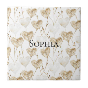 Brown Cream Boho Hearts