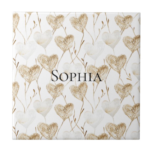 Brown Cream Boho Hearts (Frente)