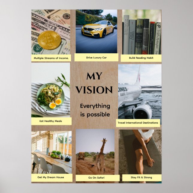 Brown Custom Vision Board Poster (Frente)