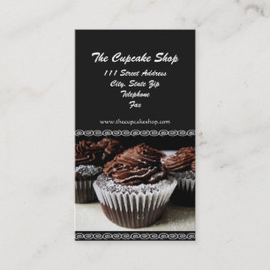 Brown e cartões de visitas pretos do cupcake