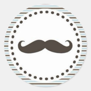 Brown & etiqueta azul do chá de fraldas do bigode