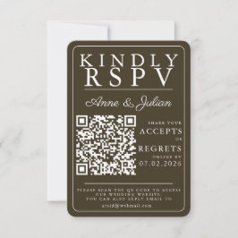 Brown Modern Photo RSVP Insert QR Code