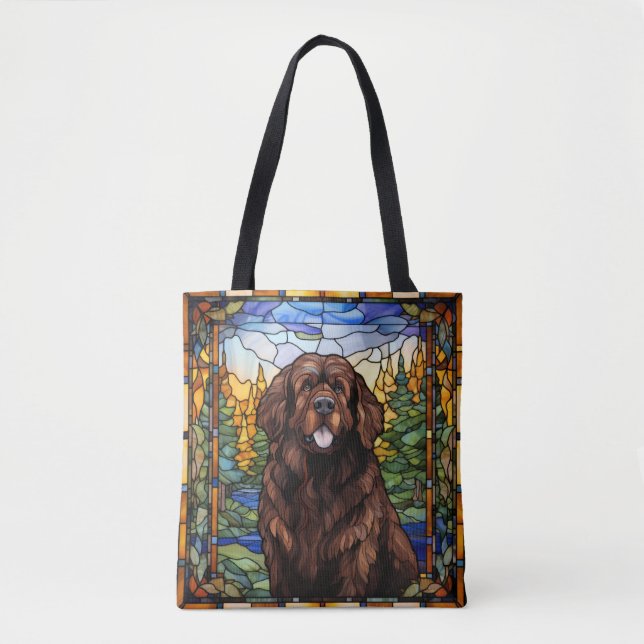 Brown Newfound Dog Tote Bag (Frente)