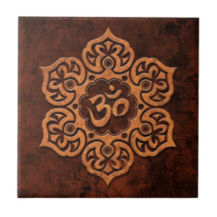 Brown OM floral de pedra