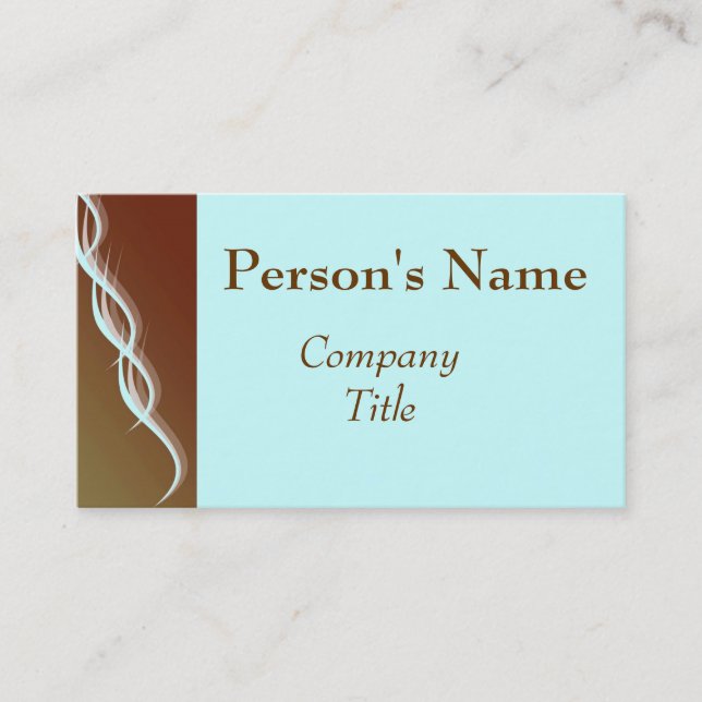 Brown retro & cartão de visita azul (Frente)