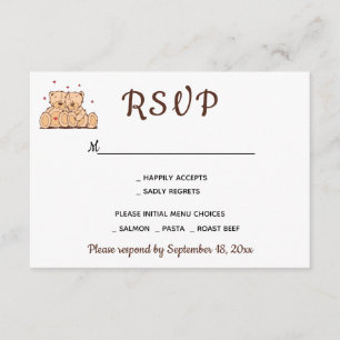 Brown RSVP Teddy Bears Love Festa de casamento
