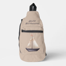Brown Sailing Boat and Name on Beige