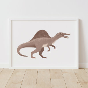 Brown Spinosaurus Dinossaur Kids Room Poster