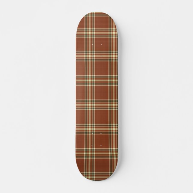 Brown Tartan Skateboard (Frente)