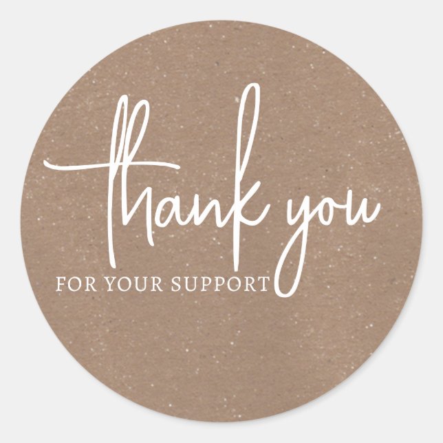 Brown Vintage Obrigado pelo seu adesivo de apoio (Frente)