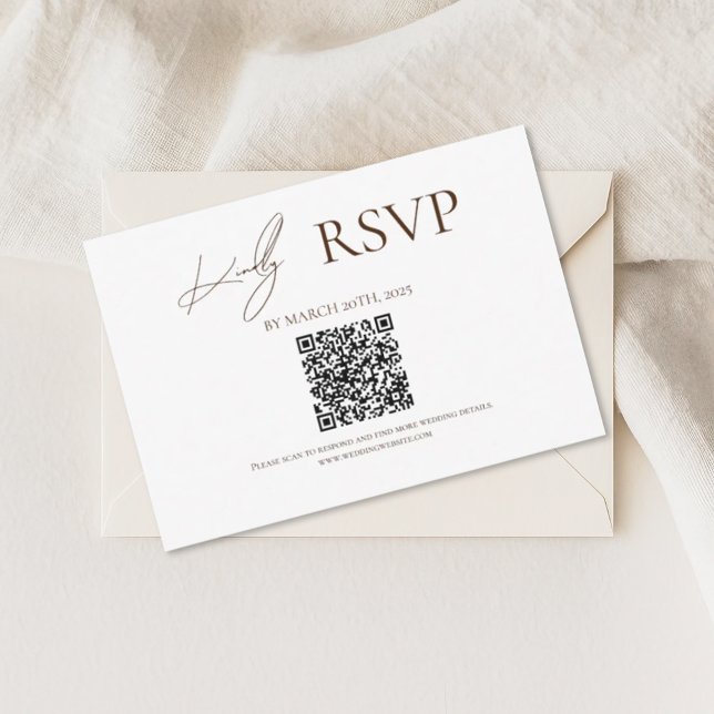 Brown Where Forever Begins Wedding RSVP Cards (Criador carregado)