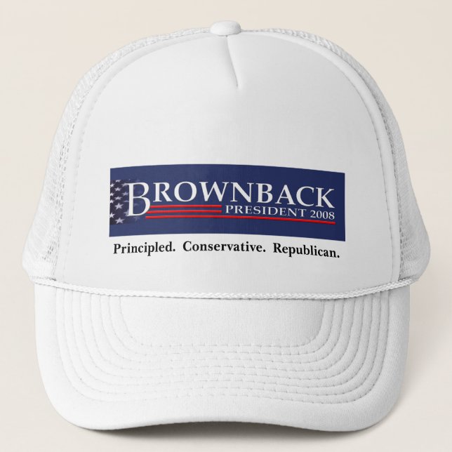 BROWNBACK PARA o PRESIDENTE boné (Frente)