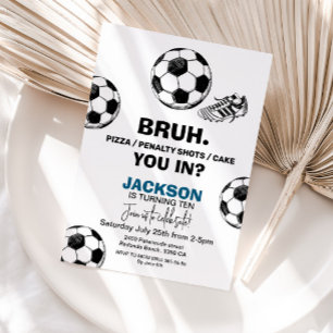 Bruh. Convite para o futebol de aniversário - Qual