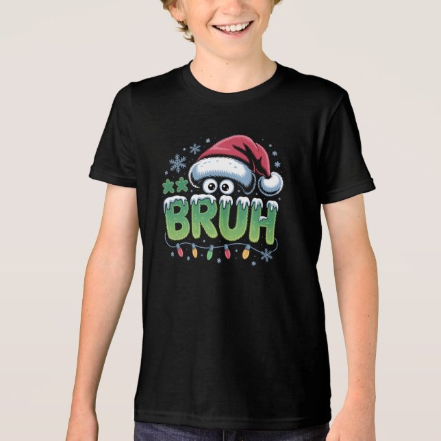 Bruh Natal Engraçado Meme Santa Hat Garotos (Frente)