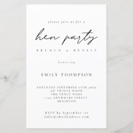 Brunbble do Partido Hen Minimalista do Orçamento C