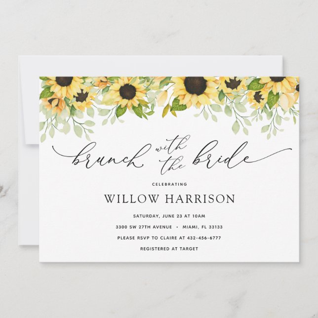 Brunch com Convite para Chá de Girassol (Frente)