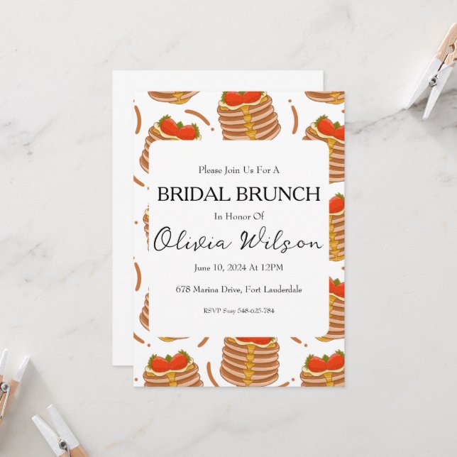 brunch com os convites à noiva bridal brunch (Frente/Verso In Situ)