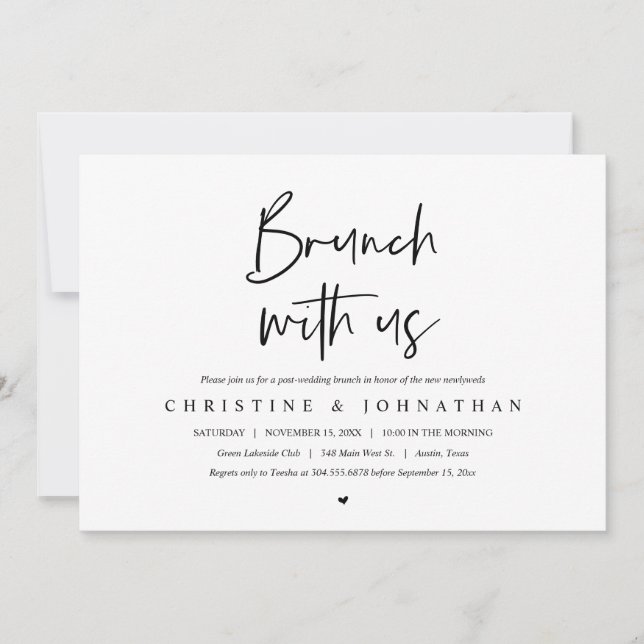 Brunch com os recém-casados, convite pós-casamento (Frente)