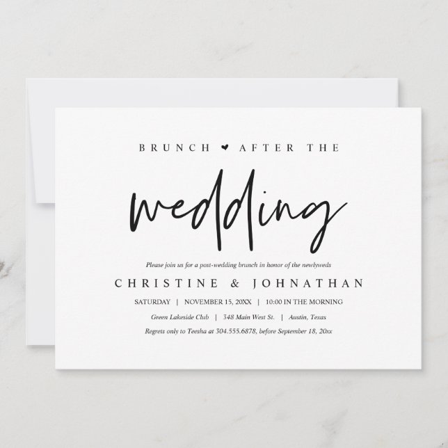 Brunch com recém-casados, convite para casamento p (Frente)