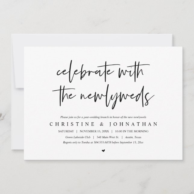 Brunch com recém-casados, convite para casamento p (Frente)
