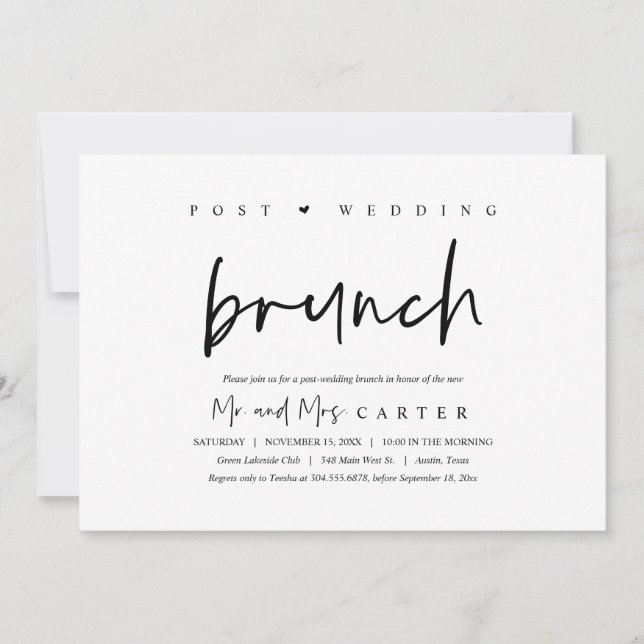 Brunch com recém-casados, convite para casamento p (Frente)