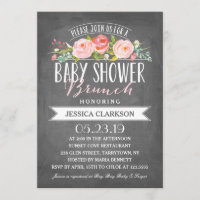 Brunch de banner de Rosa| Convite para Chá de fral