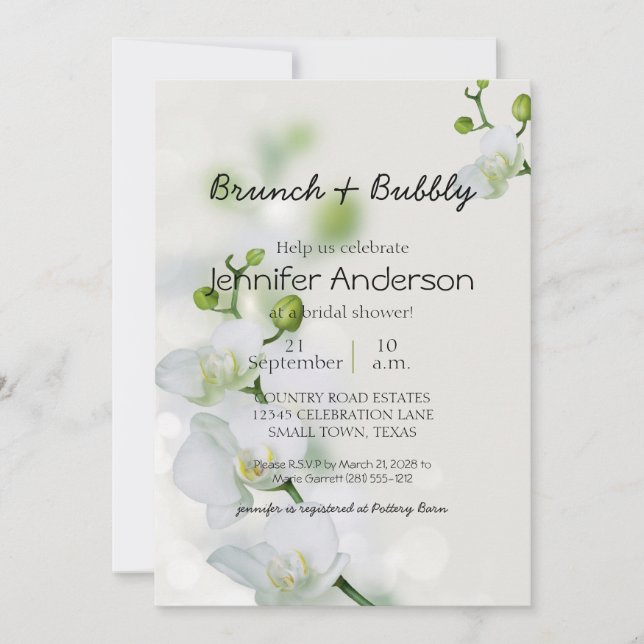 Brunch de noz de orquídea suave e elegante (Frente)