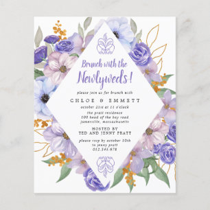 Brunch de Orçamento com Convite Roxo para Newlywe