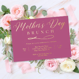 Brunch do Dia das Mães Rose e Dourado com Letra Si