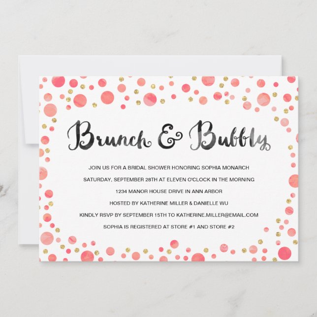 Brunch e Bubble | Convite para chá de panela (Frente)