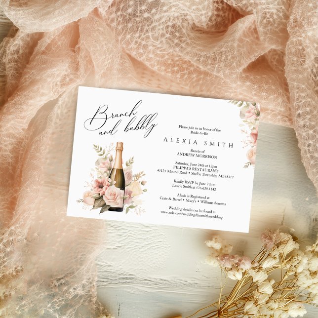 Brunch e Bubble Elegante Convite para Chá Moderno (Criador carregado)