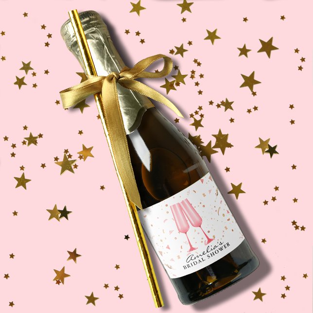 Brunch e Bubbly Chá de Noiva Mini (Brunch and Bubbly bridal shower mini champagne bottle labels, use to serve or give as favors)