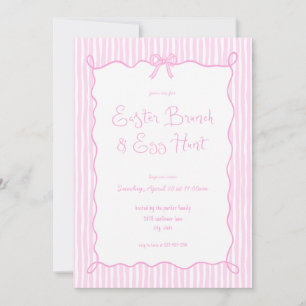 Brunch e Convite para Caça de Ovo, Páscoa Rosa Whi